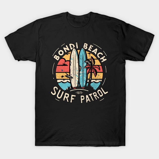 Bondi Beach Surf Patrol T-Shirt by Tezatoons